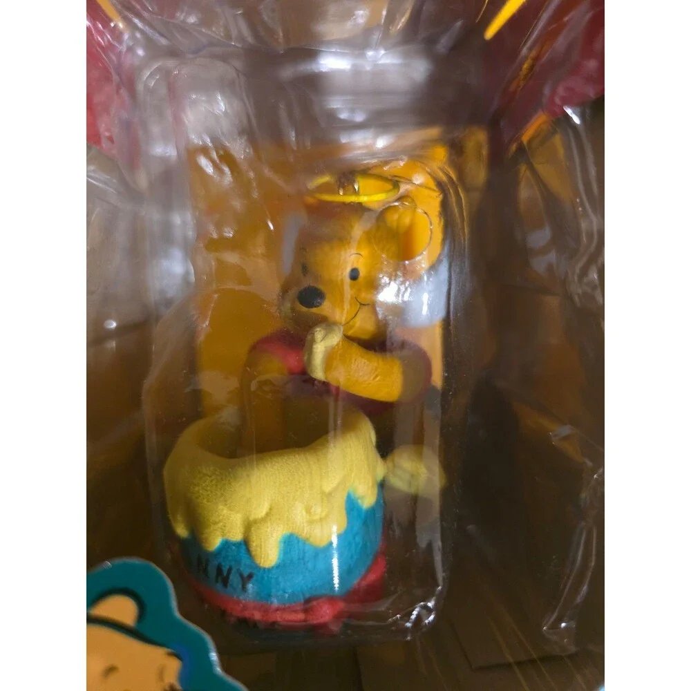 Vintage Christmas Tree Ornament Disney Winnie The Pooh Angel with Honey Pot 3”